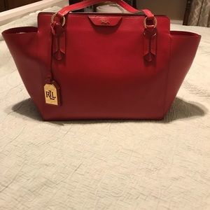 Ralph Lauren red leather bag